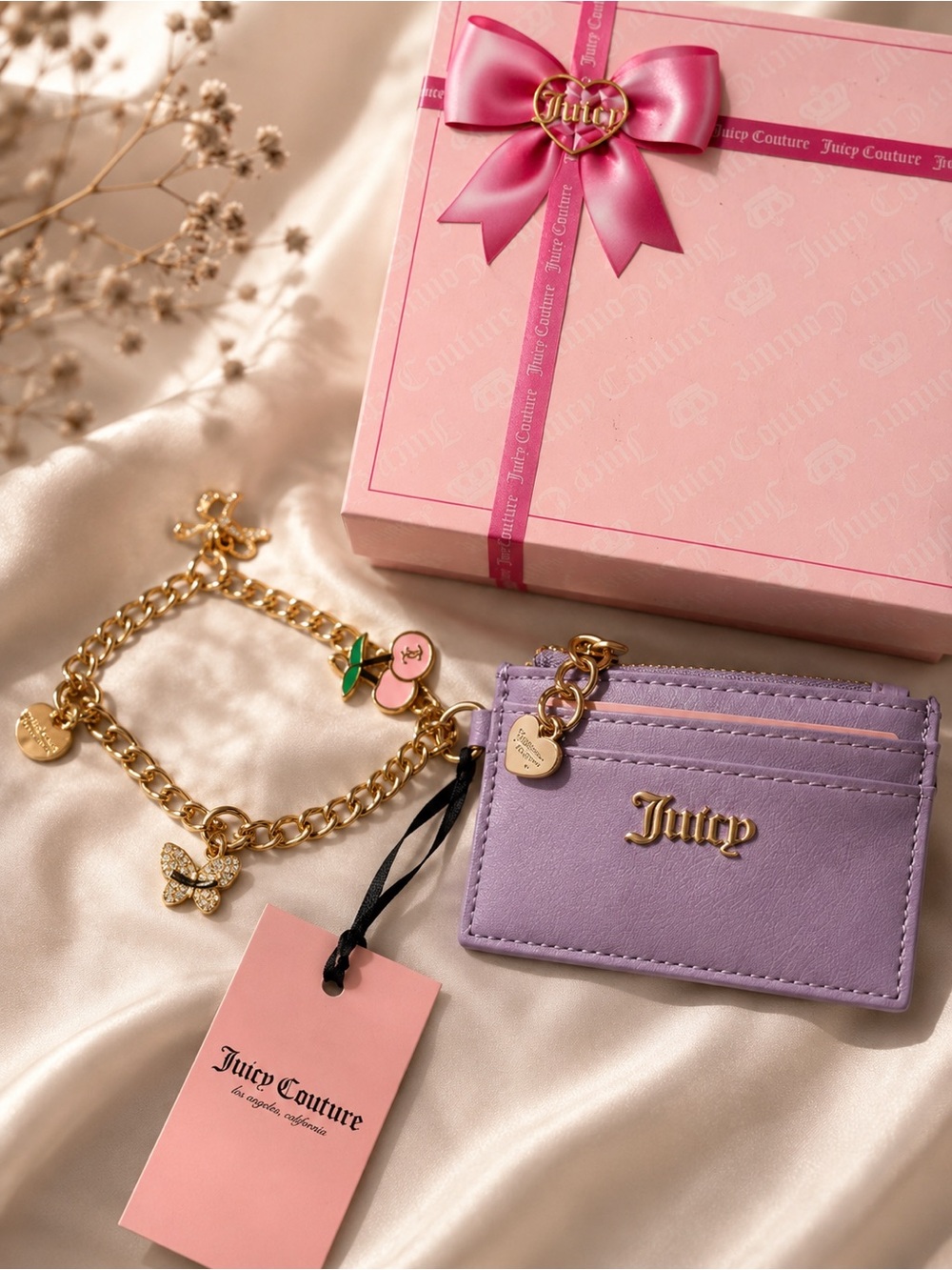 Juicy Couture Lavender Wristlet Card & Key Holder